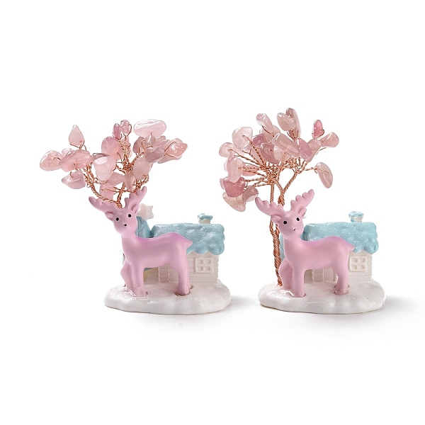 PandaHall Natural Rose Quartz Tree Display Decoration, Resin House with Christmas ReindeerFeng Shui Ornament for Wealth, Luck, Rose Gold...
PandaHall Natural Rose Quartz Tree Display Decoration, Resin House with Christmas ReindeerFeng Shui Ornament for Wealth, Luck, Rose Gold...
