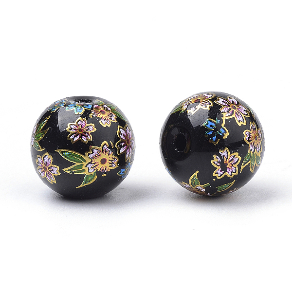 PandaHall Printed Glass Beads, Round with Flower Pattern, Black, 11~12x11mm, Hole: 1.5mm Glass Flower Black
PandaHall Printed Glass Beads, Round with Flower Pattern, Black, 11~12x11mm, Hole: 1.5mm Glass Flower Black