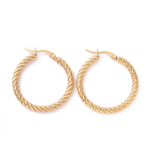 PandaHall Vacuum Plating 304 Stainless Steel Twist Rope Hoop Earrings for Women, Golden, 34x33x3.5mm, Pin: 0.8x1mm 304 Stainless Steel Ring
PandaHall Vacuum Plating 304 Stainless Steel Twist Rope Hoop Earrings for Women, Golden, 34x33x3.5mm, Pin: 0.8x1mm 304 Stainless Steel Ring