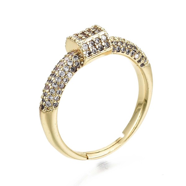 PandaHall Brass Micro Pave Clear Cubic Zirconia Cuff Rings, Open Rings, Nickel Free, Prism, Real 16K Gold Plated, Inner Diameter: 18mm...
PandaHall Brass Micro Pave Clear Cubic Zirconia Cuff Rings, Open Rings, Nickel Free, Prism, Real 16K Gold Plated, Inner Diameter: 18mm...