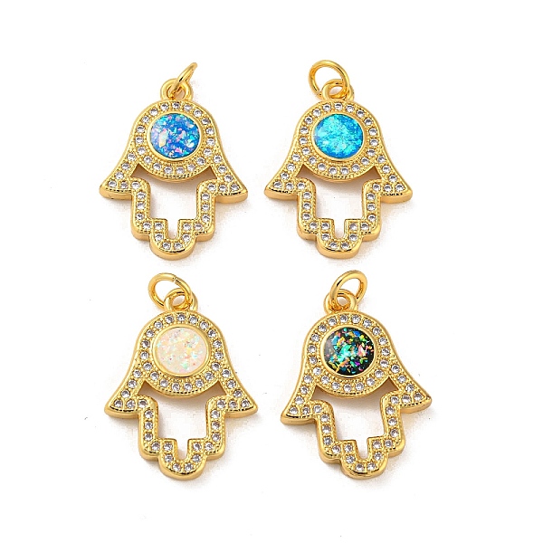 PandaHall Brass Pendants Micro Pave Cubic Zirconia with Synthetic Opal, with Jump Rings, Real 18K Gold Plated, Hamsa Hand, Mixed Color..., Multicolor
PandaHall Brass Pendants Micro Pave Cubic Zirconia with Synthetic Opal, with Jump Rings, Real 18K Gold Plated, Hamsa Hand, Mixed Color..., Multicolor