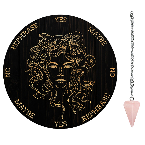 PandaHall AHANDMAKER Pendulum Board Set, Wooden Dowsing Divination Board Metaphysical Message Board with Crystal Pendulum Necklace for...
PandaHall AHANDMAKER Pendulum Board Set, Wooden Dowsing Divination Board Metaphysical Message Board with Crystal Pendulum Necklace for...
