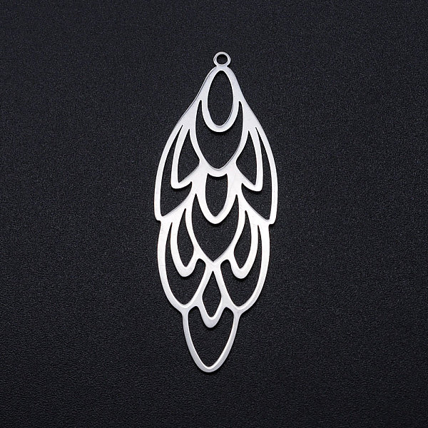 PandaHall 201 Stainless Steel Big Filigree Pendants, Flower, Stainless Steel Color, 52x19.5x1mm, Hole: 1.6mm 201 Stainless Steel Flower
PandaHall 201 Stainless Steel Big Filigree Pendants, Flower, Stainless Steel Color, 52x19.5x1mm, Hole: 1.6mm 201 Stainless Steel Flower