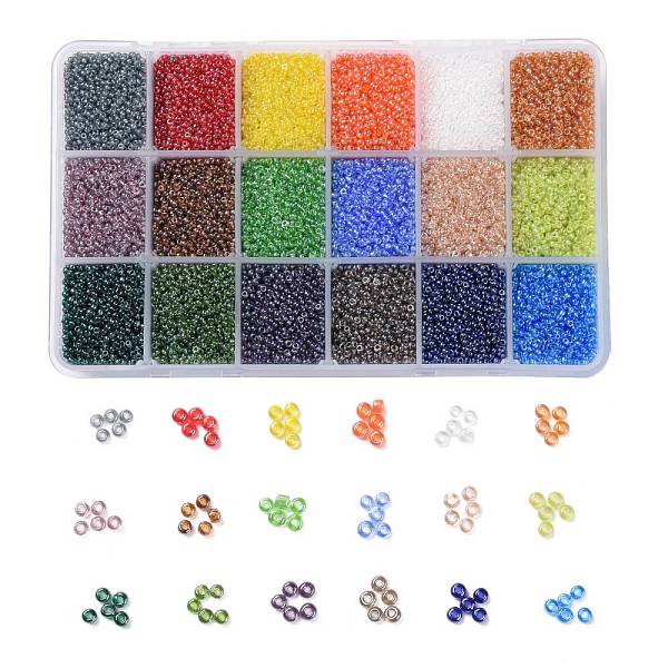 PandaHall 48000PCS 18 Colors 12/0 Grade A Round Glass Seed Beads, Transparent Colours Lustered, Mixed Color, 2x1.5mm, Hole: 0.3mm, 25g/color..., Multicolor
PandaHall 48000PCS 18 Colors 12/0 Grade A Round Glass Seed Beads, Transparent Colours Lustered, Mixed Color, 2x1.5mm, Hole: 0.3mm, 25g/color..., Multicolor