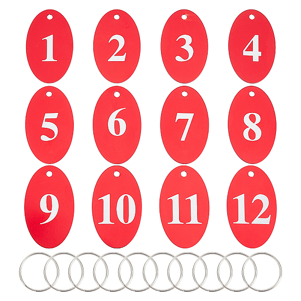 PandaHall Aluminum Alloy Keychain, Number Plate, with Jump Ring, Flat Round with Number, Red, 5x3x0.1cm, Hole: 3mm Aluminum Flat Round Red
PandaHall Aluminum Alloy Keychain, Number Plate, with Jump Ring, Flat Round with Number, Red, 5x3x0.1cm, Hole: 3mm Aluminum Flat Round Red
