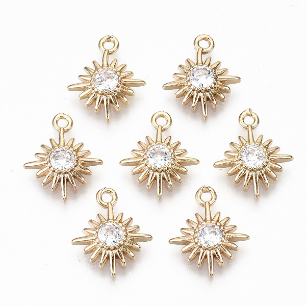 PandaHall Brass Micro Pave Cubic Zirconia Charms, Light Gold, Long-Lasting Plated, Cadmium Free & Lead Free, Sun, Clear, 13.5x11x3mm, Hole...
PandaHall Brass Micro Pave Cubic Zirconia Charms, Light Gold, Long-Lasting Plated, Cadmium Free & Lead Free, Sun, Clear, 13.5x11x3mm, Hole...