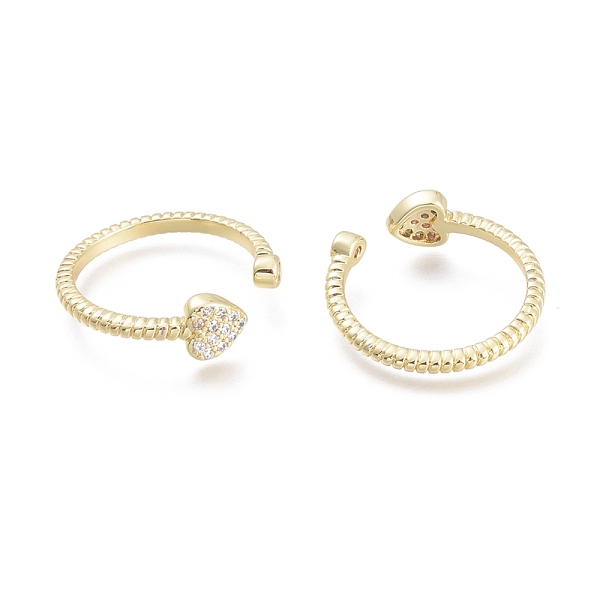 PandaHall Brass Micro Pave Clear Cubic Zirconia Cuff Rings, Open Rings, Heart with Flat Round, Real 18K Gold Plated, US Size 6(16.5mm)...
PandaHall Brass Micro Pave Clear Cubic Zirconia Cuff Rings, Open Rings, Heart with Flat Round, Real 18K Gold Plated, US Size 6(16.5mm)...