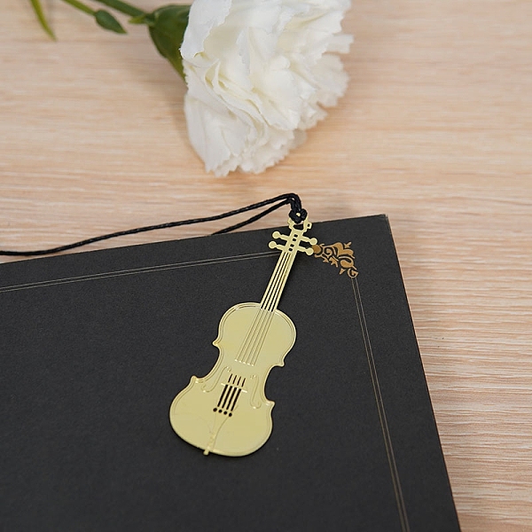 PandaHall Brass Bookmarks with Tassel, Musical Note Bookmark for Music Lover, Golden, Violin, Packing: 116x56mm Brass Violin
PandaHall Brass Bookmarks with Tassel, Musical Note Bookmark for Music Lover, Golden, Violin, Packing: 116x56mm Brass Violin