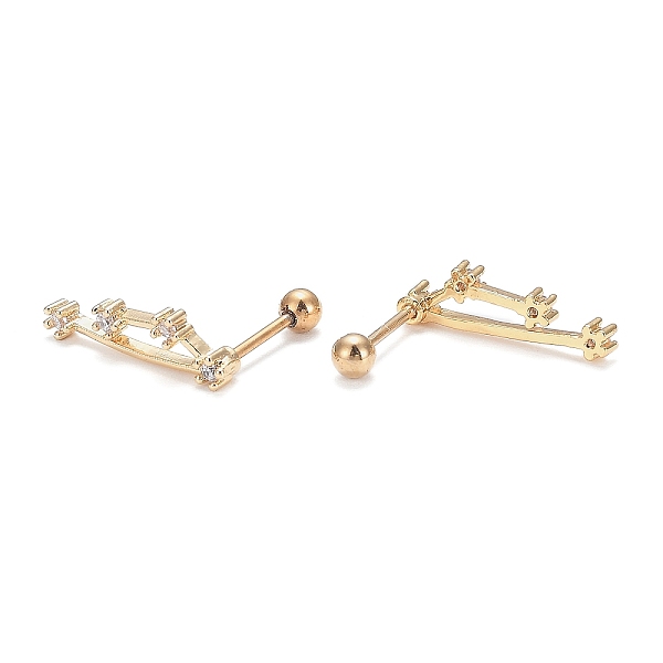 PandaHall Brass Micro Pave Clear Cubic Zirconia Stud Earrings, with 304 Stainless Steel Pin and Ear Nut, Constellation/Zodiac Sign, Golden...
PandaHall Brass Micro Pave Clear Cubic Zirconia Stud Earrings, with 304 Stainless Steel Pin and Ear Nut, Constellation/Zodiac Sign, Golden...