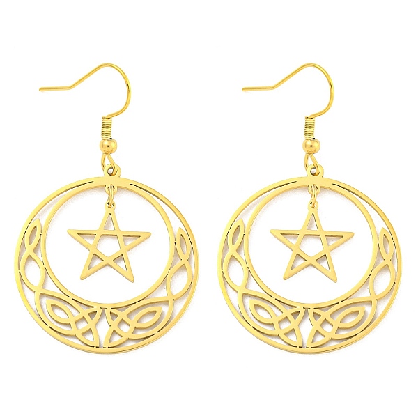 PandaHall 304 Stainless Steel Dangle Earrings for Women, Moon with Star, Real 18K Gold Plated, 41x30mm 304 Stainless Steel Moon
PandaHall 304 Stainless Steel Dangle Earrings for Women, Moon with Star, Real 18K Gold Plated, 41x30mm 304 Stainless Steel Moon