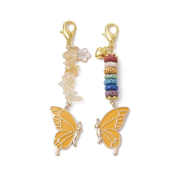 PandaHall Butterfly Alloy Enamel Pendants Decoraiton, Natural Citrine Chip & Lava Rock Beads and Lobster Claw Clasps Charm, Gold, 81~83mm...
PandaHall Butterfly Alloy Enamel Pendants Decoraiton, Natural Citrine Chip & Lava Rock Beads and Lobster Claw Clasps Charm, Gold, 81~83mm...