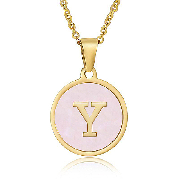PandaHall Natural Shell Initial Letter Pendant Necklace, with Golden Stainless Steel Cable Chains, Letter Y, 17.72 inch(45cm) Shell Letter Y..., Pink
PandaHall Natural Shell Initial Letter Pendant Necklace, with Golden Stainless Steel Cable Chains, Letter Y, 17.72 inch(45cm) Shell Letter Y..., Pink