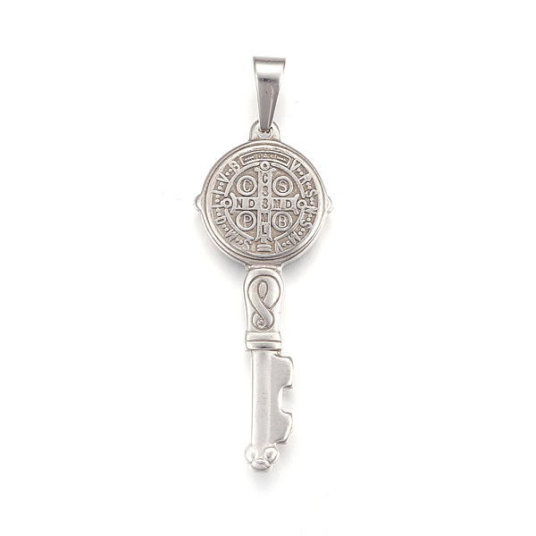 PandaHall 304 Stainless Steel Big Pendants, Key with Saint Benedict Medal, Stainless Steel Color, 52x20.5x3.5mm, Hole: 4.5x8.5mm 304...
PandaHall 304 Stainless Steel Big Pendants, Key with Saint Benedict Medal, Stainless Steel Color, 52x20.5x3.5mm, Hole: 4.5x8.5mm 304...