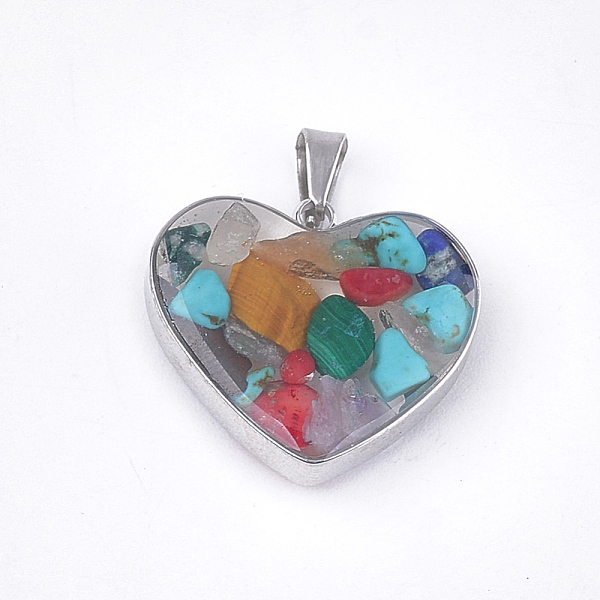 PandaHall Natural & Synthetic Mixed Stone Pendants, with Glass and 304 Stainless Steel Findings, Heart, Stainless Steel Color, 19x21x6mm...
PandaHall Natural & Synthetic Mixed Stone Pendants, with Glass and 304 Stainless Steel Findings, Heart, Stainless Steel Color, 19x21x6mm...