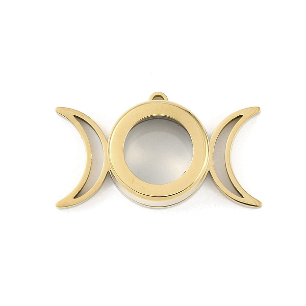 PandaHall Ion Plating(IP) 304 Stainless Stee Locket Pendants, with Glass, Triple Moon Charm, Real 18K Gold Plated, 23x39.5x11mm, Hole: 2.2mm...
PandaHall Ion Plating(IP) 304 Stainless Stee Locket Pendants, with Glass, Triple Moon Charm, Real 18K Gold Plated, 23x39.5x11mm, Hole: 2.2mm...