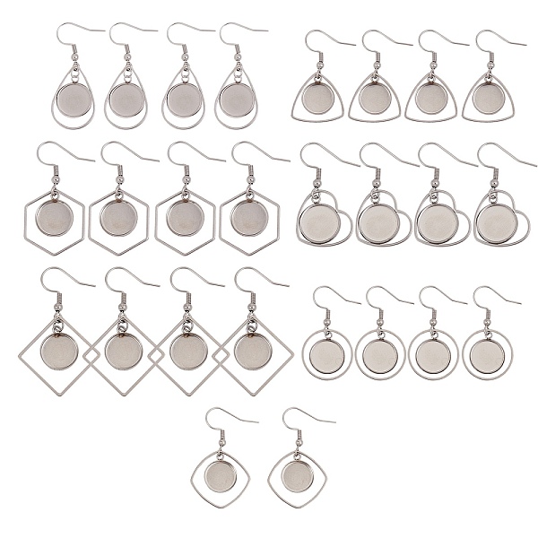 PandaHall Hollow Stainless Steel Earring Hooks, with Flat Round Cabochon Settings, Stainless Steel Color, Tray: 12mm, 26pcs/box 304...
PandaHall Hollow Stainless Steel Earring Hooks, with Flat Round Cabochon Settings, Stainless Steel Color, Tray: 12mm, 26pcs/box 304...