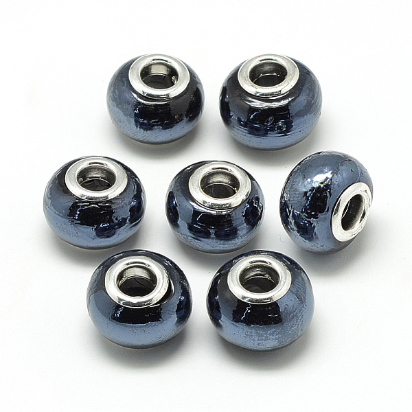PandaHall Handmade Lampwork European Beads, with Brass Double Cores, Large Hole Beads, Rondelle, Platinum, Prussian Blue, 13~14x10~11mm...
PandaHall Handmade Lampwork European Beads, with Brass Double Cores, Large Hole Beads, Rondelle, Platinum, Prussian Blue, 13~14x10~11mm...