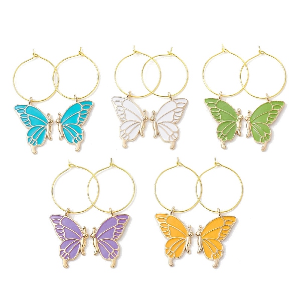 PandaHall Alloy Enamel Wine Glass Charms, with Brass Hoop Earring Findings, Butterfly, Mixed Color, 58x30mm, Inner Diameter: 24mm Alloy..., Multicolor
PandaHall Alloy Enamel Wine Glass Charms, with Brass Hoop Earring Findings, Butterfly, Mixed Color, 58x30mm, Inner Diameter: 24mm Alloy..., Multicolor
