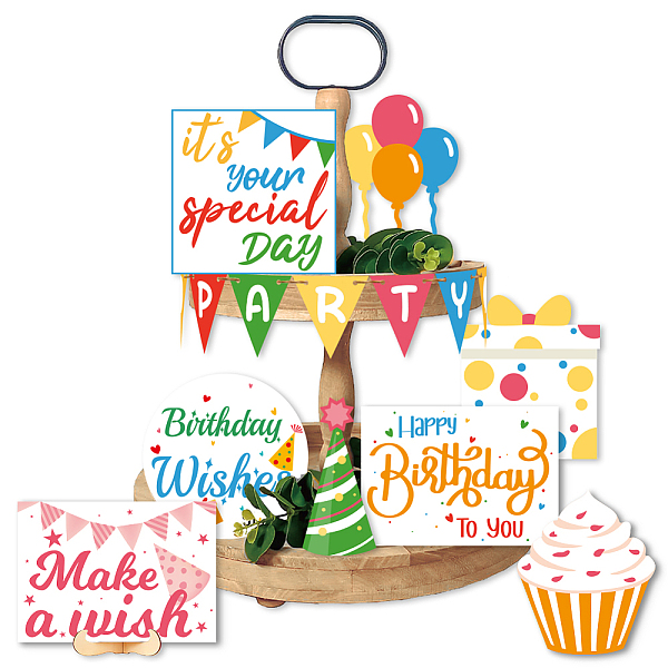 PandaHall AHANDMAKER 15 Pieces Birthday Tiered Tray Decor Happy Birthday Cake Style Table Decorations Wooden Birthday Wishes Cupcake Signs...
PandaHall AHANDMAKER 15 Pieces Birthday Tiered Tray Decor Happy Birthday Cake Style Table Decorations Wooden Birthday Wishes Cupcake Signs...
