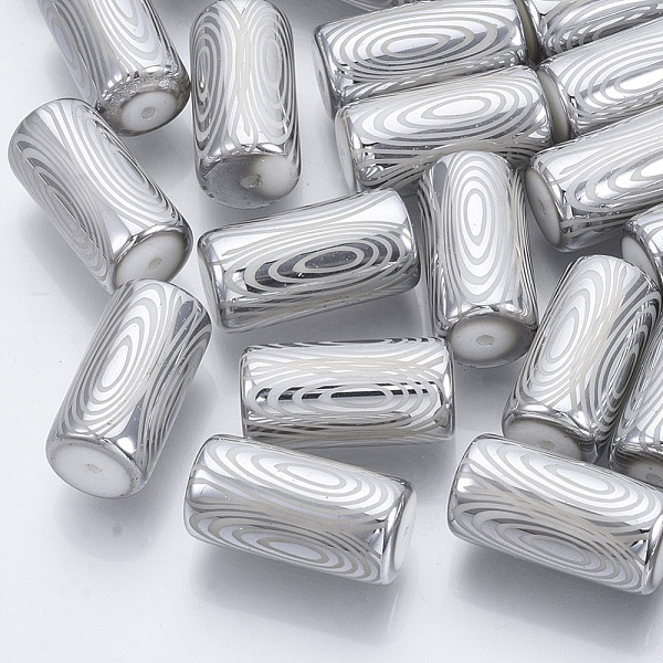 PandaHall Electroplate Glass Beads, Column with Circle Pattern, Silver, 20x10mm, Hole: 1.2mm, about 50pcs/bag Glass Others Silver
PandaHall Electroplate Glass Beads, Column with Circle Pattern, Silver, 20x10mm, Hole: 1.2mm, about 50pcs/bag Glass Others Silver
