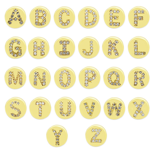 PandaHall Brass Micro Pave Clear Cubic Zirconia Beads, Flat Round with Letter, Letter A~Z, 7.5x6.5mm, Hole: 3.5mm, 26pcs/bag Brass+Cubic...
PandaHall Brass Micro Pave Clear Cubic Zirconia Beads, Flat Round with Letter, Letter A~Z, 7.5x6.5mm, Hole: 3.5mm, 26pcs/bag Brass+Cubic...
