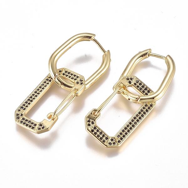 PandaHall Brass Micro Pave Cubic Zirconia Dangle Huggie Hoop Earrings, Long-Lasting Plated, Rectangle, Golden, Black, 39mm, Pin: 1mm Cubic...
PandaHall Brass Micro Pave Cubic Zirconia Dangle Huggie Hoop Earrings, Long-Lasting Plated, Rectangle, Golden, Black, 39mm, Pin: 1mm Cubic...