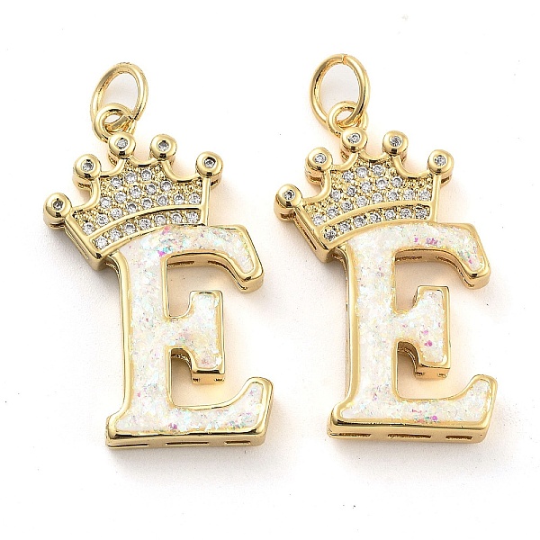 PandaHall Brass Micro Pave Clear Cubic Zirconia Pendants, with Synthetic Opal, Real 18K Gold Plated, with Jump Ring, Letter E...
PandaHall Brass Micro Pave Clear Cubic Zirconia Pendants, with Synthetic Opal, Real 18K Gold Plated, with Jump Ring, Letter E...