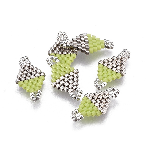 PandaHall MIYUKI & TOHO Handmade Japanese Seed Beads Links, Loom Pattern, Rhombus, Yellow Green, 19~20x10~11x1.8mm, Hole: 1.5mm Glass...
PandaHall MIYUKI & TOHO Handmade Japanese Seed Beads Links, Loom Pattern, Rhombus, Yellow Green, 19~20x10~11x1.8mm, Hole: 1.5mm Glass...