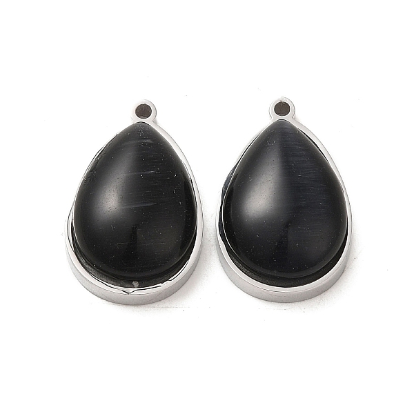 PandaHall 304 Stainless Steel Pendants, with Cat Eye, Teardrop, Black, 22x14x7.4mm, Hole: 1.4mm Stainless Steel+Cat Eye Teardrop Black
PandaHall 304 Stainless Steel Pendants, with Cat Eye, Teardrop, Black, 22x14x7.4mm, Hole: 1.4mm Stainless Steel+Cat Eye Teardrop Black
