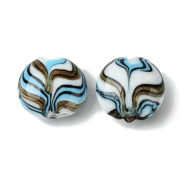 PandaHall Handmade Gold Sand Lampwork Beads, Flat Round, Light Sky Blue, 20.5x11mm, Hole: 1.4mm Lampwork Flat Round
PandaHall Handmade Gold Sand Lampwork Beads, Flat Round, Light Sky Blue, 20.5x11mm, Hole: 1.4mm Lampwork Flat Round