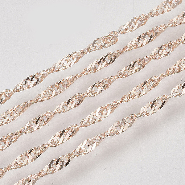 PandaHall Soldered Brass Covered Iron Singapore Chains, Water Wave Chains, with Spool, Rose Gold, 2x1.2x0.3mm, about 328.08 Feet(100m)/roll...
PandaHall Soldered Brass Covered Iron Singapore Chains, Water Wave Chains, with Spool, Rose Gold, 2x1.2x0.3mm, about 328.08 Feet(100m)/roll...