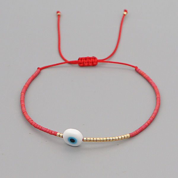 PandaHall Adjustable Lanmpword Evil Eye Braided Bead Bracelet, Red, 11 inch(28cm) Lampwork Red
PandaHall Adjustable Lanmpword Evil Eye Braided Bead Bracelet, Red, 11 inch(28cm) Lampwork Red