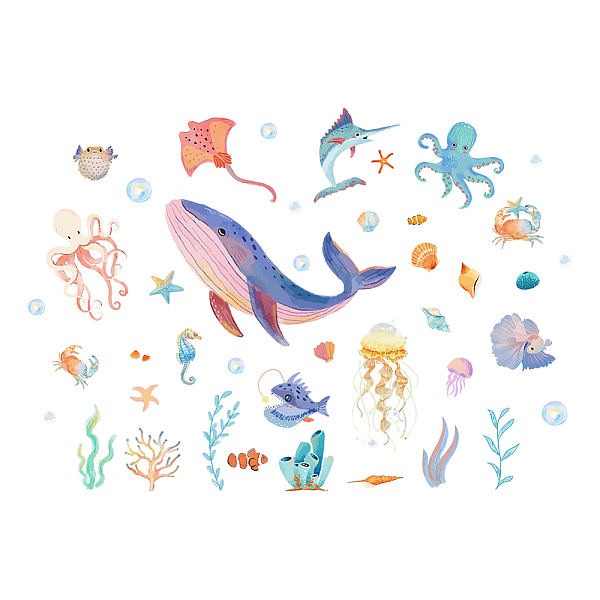 PandaHall SUPERDANT Carton Ocean Life Wall Sticker Sea Animals PVC Wall Decor Whale Octopus Coral Removable 42pc Seahorse Crab Water Plants...
PandaHall SUPERDANT Carton Ocean Life Wall Sticker Sea Animals PVC Wall Decor Whale Octopus Coral Removable 42pc Seahorse Crab Water Plants...