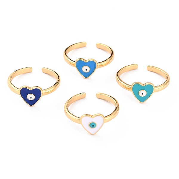 PandaHall Brass Enamel Cuff Rings, Open Rings, Heart with Evil Eye, Real 18K Gold Plated, Mixed Color, US Size 6, Inner Diameter: 17mm Brass..., Multicolor
PandaHall Brass Enamel Cuff Rings, Open Rings, Heart with Evil Eye, Real 18K Gold Plated, Mixed Color, US Size 6, Inner Diameter: 17mm Brass..., Multicolor