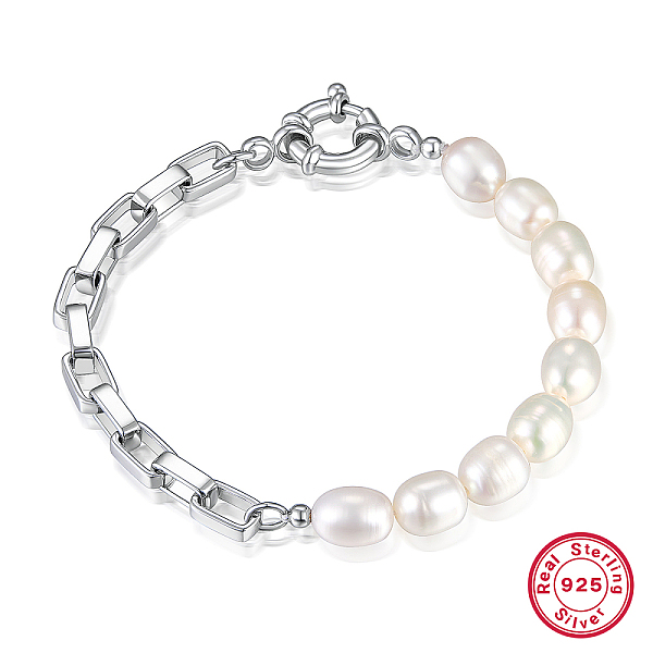 PandaHall Natural Pearl Beaded Bracelet, 925 Sterling Silver Box Chains for Women Pearl White
PandaHall Natural Pearl Beaded Bracelet, 925 Sterling Silver Box Chains for Women Pearl White