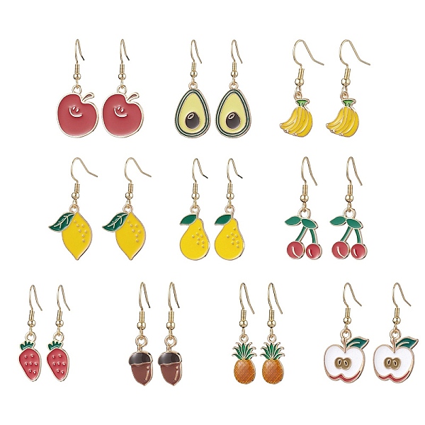 PandaHall 10 Pairs 10 Styles Fruit Alloy Enamel Dangle Earrings for Women, Golden, Mixed Color, 34~40x8mm, 1 pair/style Alloy Fruit..., Multicolor
PandaHall 10 Pairs 10 Styles Fruit Alloy Enamel Dangle Earrings for Women, Golden, Mixed Color, 34~40x8mm, 1 pair/style Alloy Fruit..., Multicolor