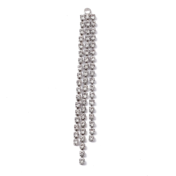 PandaHall 3 Rows Brass Crystal Rhinestone Cup Chain Big Pendants, Tassel Pendants, Platinum, 66.5x6x2mm, Hole: 2mm Brass
PandaHall 3 Rows Brass Crystal Rhinestone Cup Chain Big Pendants, Tassel Pendants, Platinum, 66.5x6x2mm, Hole: 2mm Brass