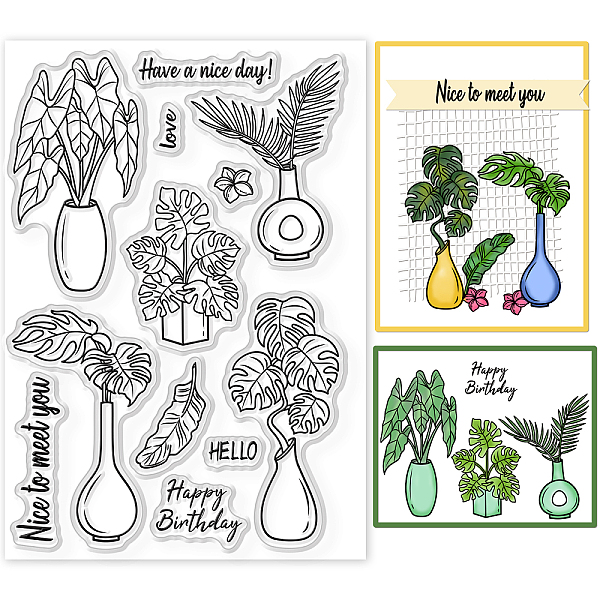 PandaHall GLOBLELAND Tropical Plants Clear Stamps Tortoise Bback Leaves Flower Vase Silicone Clear Stamp Seals for Cards Making DIY...
PandaHall GLOBLELAND Tropical Plants Clear Stamps Tortoise Bback Leaves Flower Vase Silicone Clear Stamp Seals for Cards Making DIY...