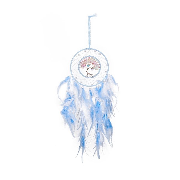 PandaHall Iron & Brass Wire Woven Web/Net with Feather Pendant Decorations, with Plastic and Crackle Glass Beads, Covered with Leather Cord...
PandaHall Iron & Brass Wire Woven Web/Net with Feather Pendant Decorations, with Plastic and Crackle Glass Beads, Covered with Leather Cord...