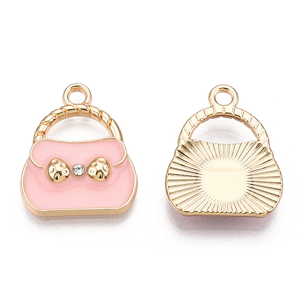 PandaHall Alloy Enamel Pendants, with Crystal Rhinestone, Light Gold, Bag, Pink, 19x16x3mm, Hole: 2mm Alloy+Enamel Bag Pink
PandaHall Alloy Enamel Pendants, with Crystal Rhinestone, Light Gold, Bag, Pink, 19x16x3mm, Hole: 2mm Alloy+Enamel Bag Pink