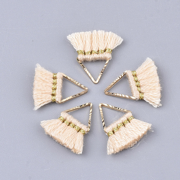 PandaHall Polycotton(Polyester Cotton) Tassel Charms Decorations, Mini Tassel, with Brass Findings, Triangle, Golden, PeachPuff..., Brown
PandaHall Polycotton(Polyester Cotton) Tassel Charms Decorations, Mini Tassel, with Brass Findings, Triangle, Golden, PeachPuff..., Brown