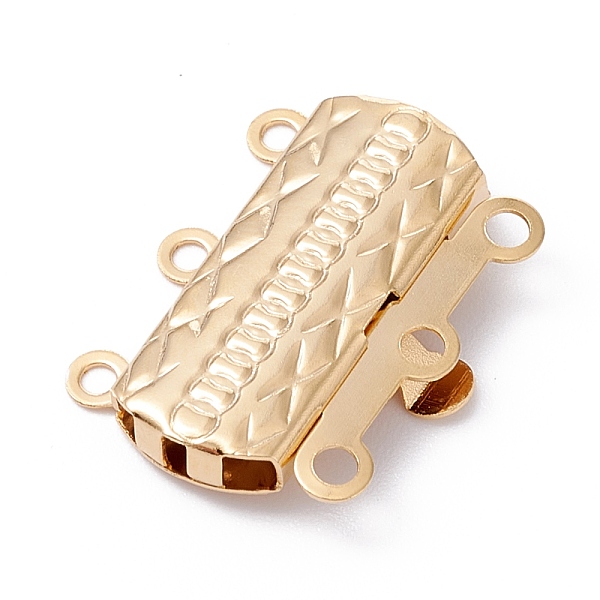 PandaHall 304 Stainless Steel Box Clasps, Multi-Strand Clasps, 3-Strands, 6-Holes, Rectangle with Flower, Real 24K Gold Plated, 19.8x15x3mm...
PandaHall 304 Stainless Steel Box Clasps, Multi-Strand Clasps, 3-Strands, 6-Holes, Rectangle with Flower, Real 24K Gold Plated, 19.8x15x3mm...