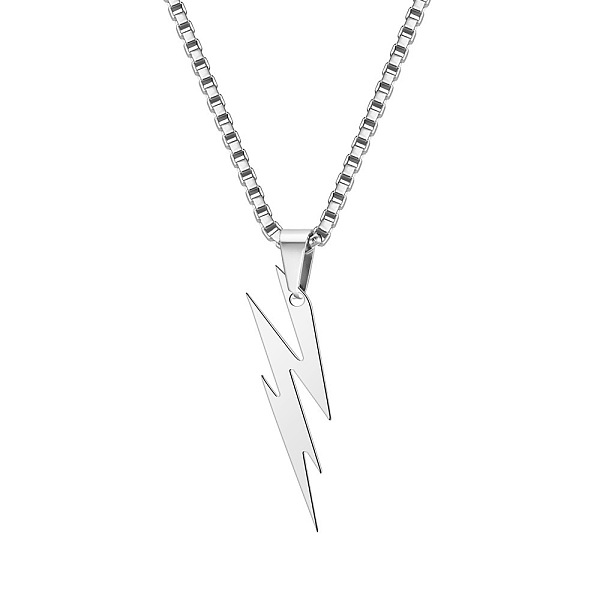 PandaHall Titanium Steel Box Chain Necklaces, Lightning Pendant Necklaces Titanium Steel
PandaHall Titanium Steel Box Chain Necklaces, Lightning Pendant Necklaces Titanium Steel