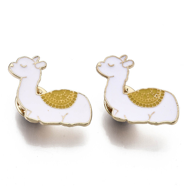 PandaHall Alloy Brooches, Enamel Pin, with Brass Butterfly Clutches, Llama/Alpaca, Light Gold, White, 22.5x27x2mm, Pin: 1mm Alloy+Enamel...
PandaHall Alloy Brooches, Enamel Pin, with Brass Butterfly Clutches, Llama/Alpaca, Light Gold, White, 22.5x27x2mm, Pin: 1mm Alloy+Enamel...