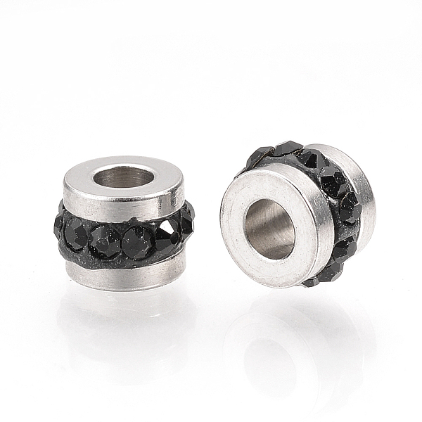 PandaHall 201 Stainless Steel Rhinestone Beads, Column, Jet, 7x5mm, Hole: 3mm Stainless Steel+Rhinestone Column Black
PandaHall 201 Stainless Steel Rhinestone Beads, Column, Jet, 7x5mm, Hole: 3mm Stainless Steel+Rhinestone Column Black