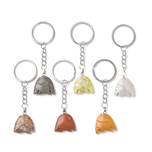 PandaHall Fish Natural Gemstone Keychain, Stone Lucky Pendant Keychain, with Iron Findings, 8.65cm Mixed Stone Fish
PandaHall Fish Natural Gemstone Keychain, Stone Lucky Pendant Keychain, with Iron Findings, 8.65cm Mixed Stone Fish