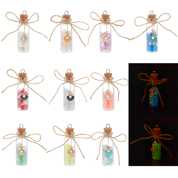 PandaHall Luminous Beaded in Glass Bottle Pendant Decorations, with Alloy Enamel Pendant and Natural Spiral Shell Beads, for Keychain, Purse..., Multicolor
PandaHall Luminous Beaded in Glass Bottle Pendant Decorations, with Alloy Enamel Pendant and Natural Spiral Shell Beads, for Keychain, Purse..., Multicolor