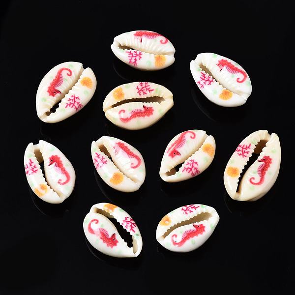 PandaHall Printed Natural Cowrie Shell Beads, No Hole, Sea Horse Pattern, Crimson, 18~23x13~16x7~8mm Cowrie Shell Shell Shape Pink
PandaHall Printed Natural Cowrie Shell Beads, No Hole, Sea Horse Pattern, Crimson, 18~23x13~16x7~8mm Cowrie Shell Shell Shape Pink
