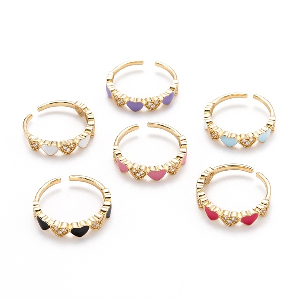 PandaHall Brass Micro Pave Clear Cubic Zirconia Cuff Rings, Open Rings, with Enamel, Long-Lasting Plated, Heart, Golden, Mixed Color, US..., Multicolor
PandaHall Brass Micro Pave Clear Cubic Zirconia Cuff Rings, Open Rings, with Enamel, Long-Lasting Plated, Heart, Golden, Mixed Color, US..., Multicolor