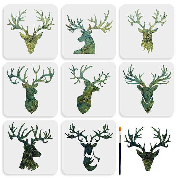 PandaHall 8pcs Deer Head Stencil 8×8inch Wildlife Forest Animal Stencils with Paint Brush Reusable Nature Deer Antler Drawing Template for...
PandaHall 8pcs Deer Head Stencil 8×8inch Wildlife Forest Animal Stencils with Paint Brush Reusable Nature Deer Antler Drawing Template for...